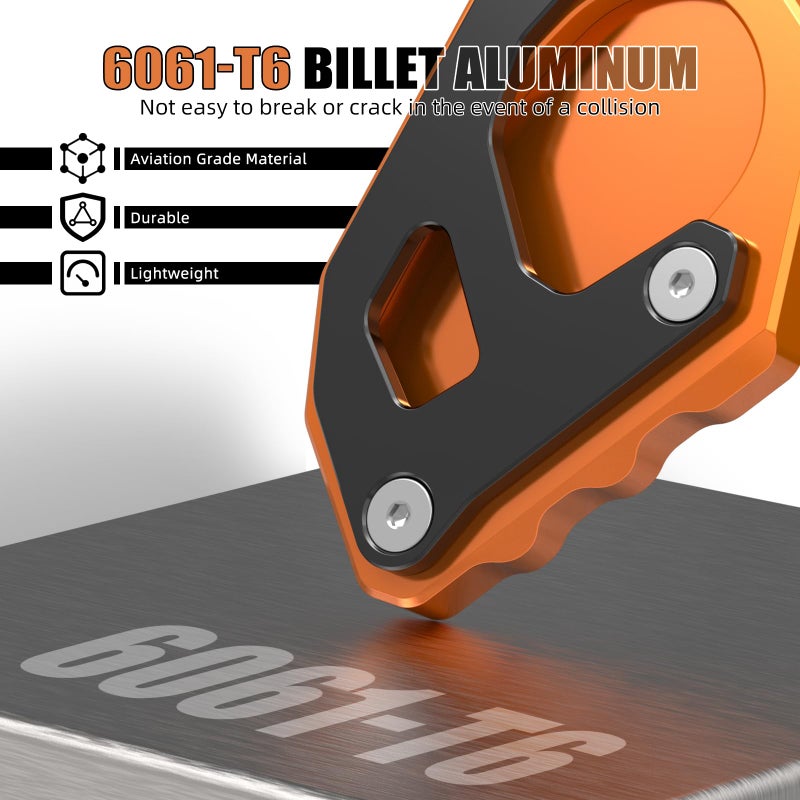 NiceCNC Orange Kickstand Kick Side Stand Extension Plate compatible with 690 ENDURO R,690 SMC R 2019-2020 - Image 2